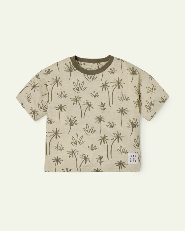Olive Oversized Palm Trees T-Shirt