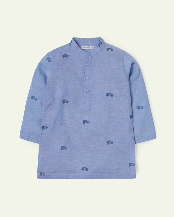 Heather Blue Car Kurta