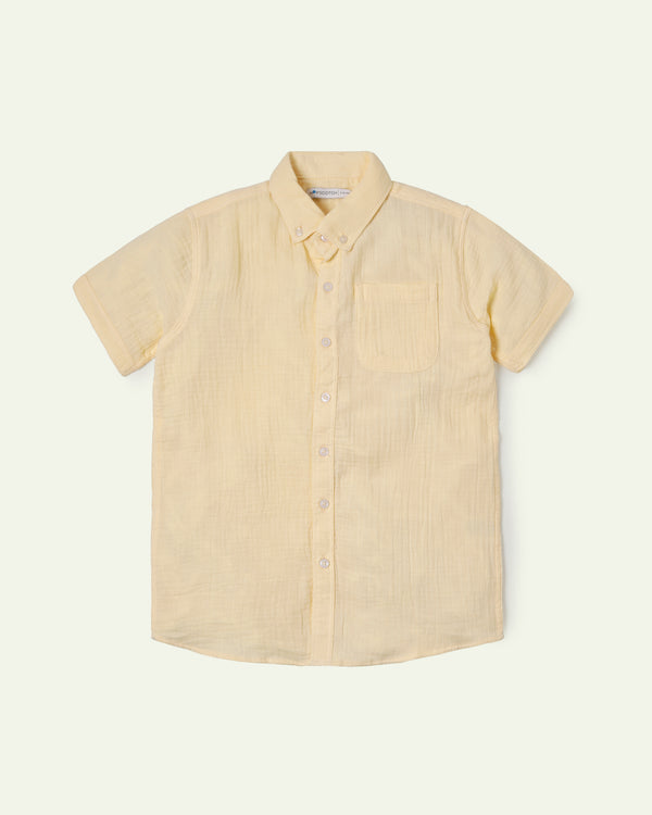 Butter Yellow Seersucker Shirt