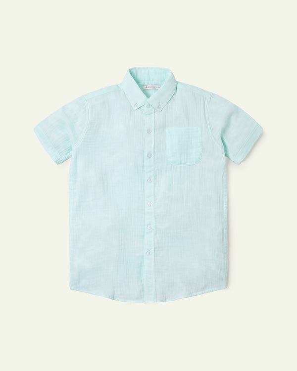Ice Green Seersucker Shirt