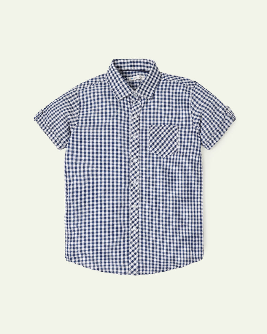 Checkered Seersucker Shirt