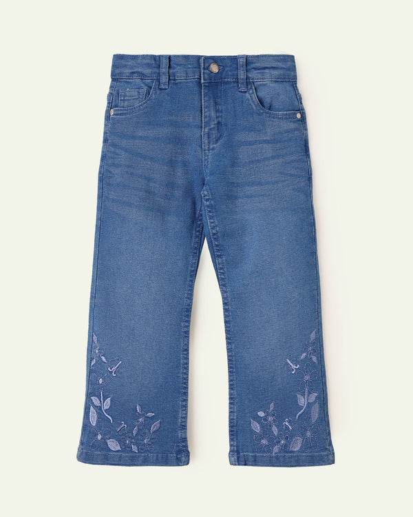 Boot Leg Embroidered Jeans