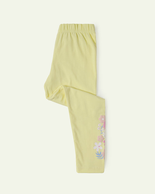 Floral Yellow Tights
