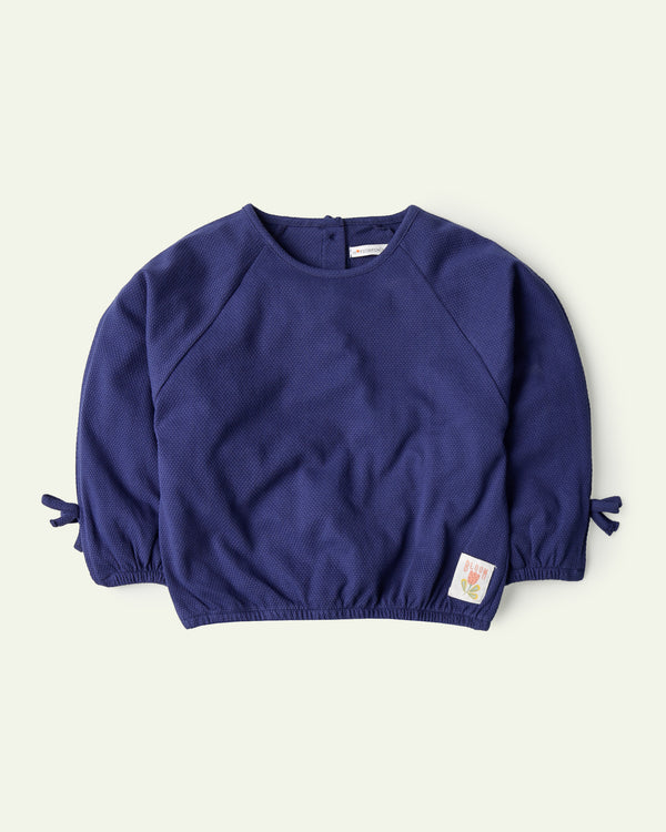 Navy Cropped Reglan Top
