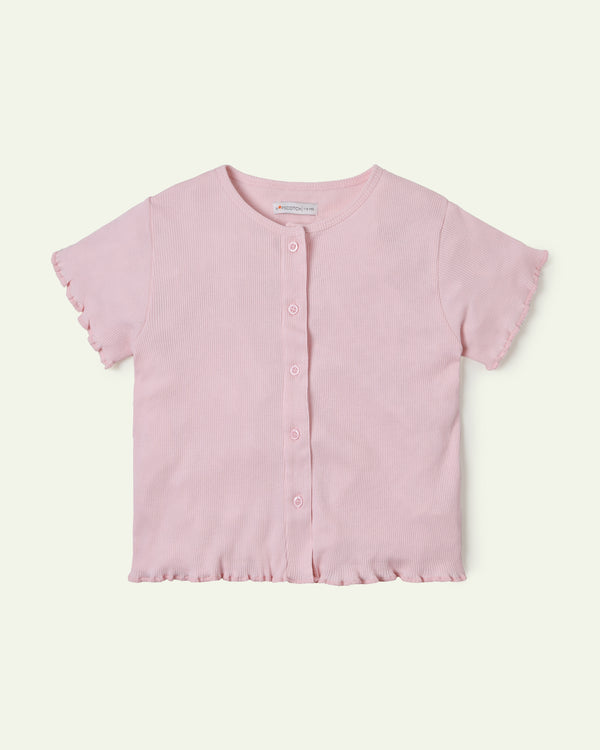 Blush Pink Ribbed Crop Top