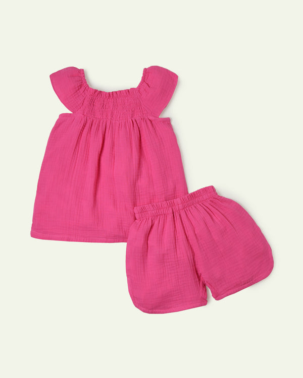 Shocking Pink Seersucker Co-ord