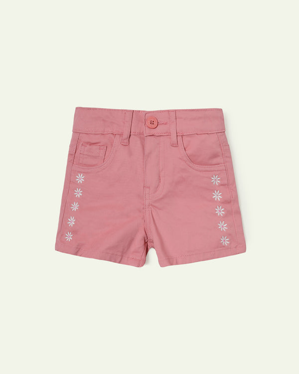 Daisies Embroidered Shorts