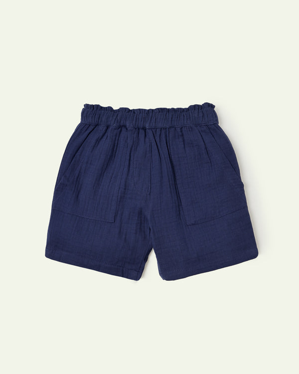 Navy Seersucker Shorts