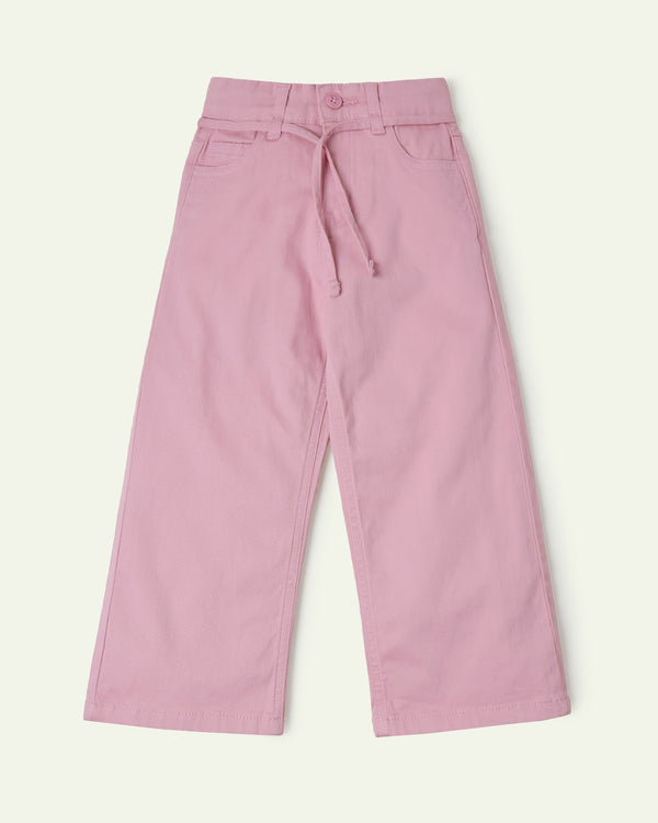 Tea Pink Wide Leg Trousers