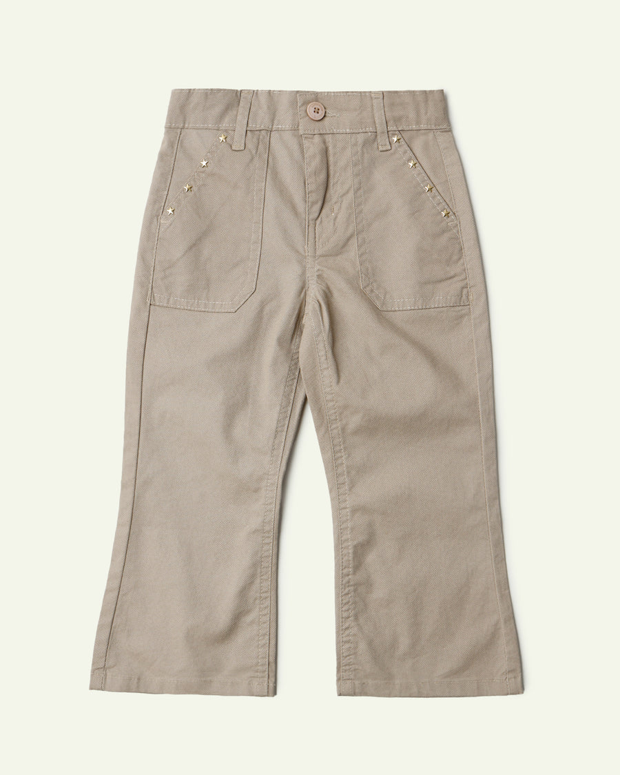 Khaki Boot Leg Trousers