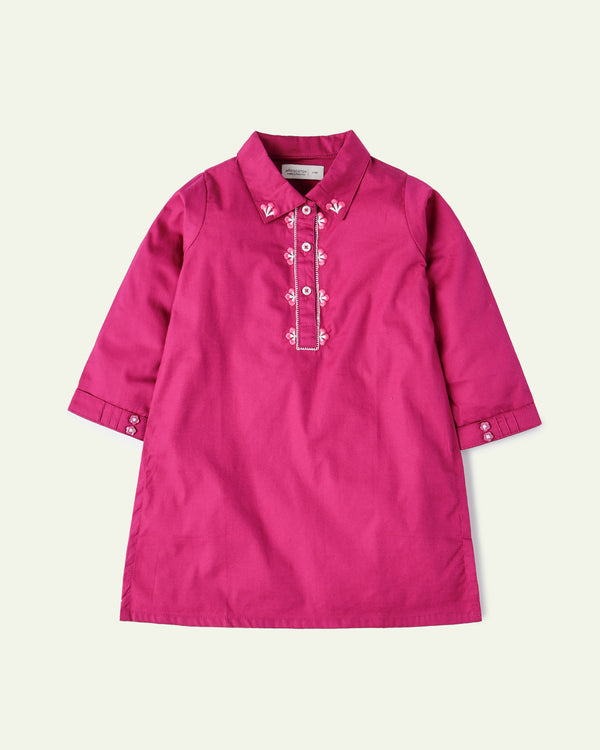 Magenta Embroidered Tunic