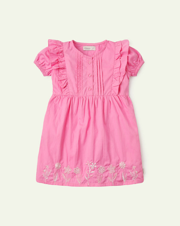 Pink Embroidered Frock