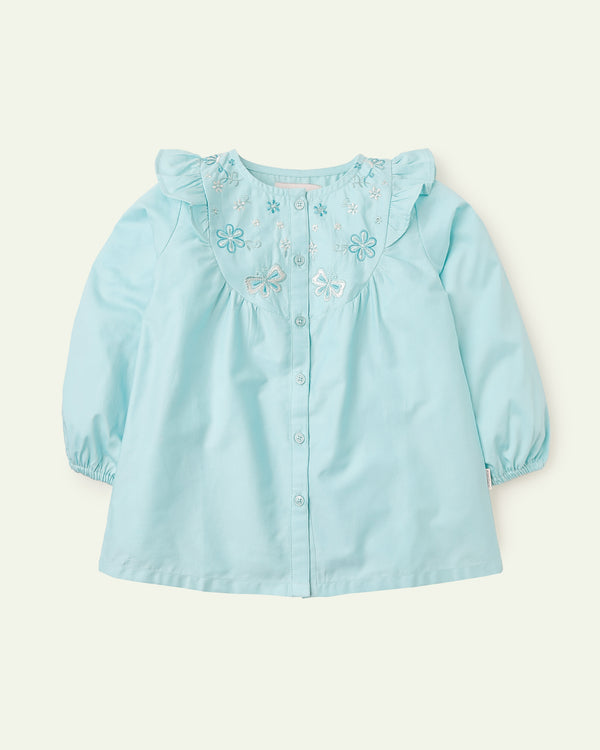 Embroidered Ruffle Top