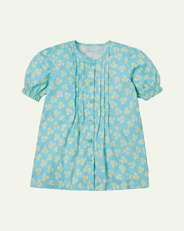 Aqua Floral Top