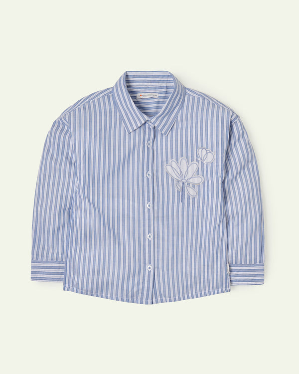 Striped Boxy Crop Shirt