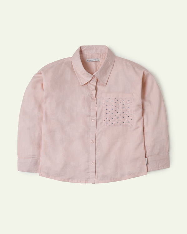 Embellished Boxy Crop Shirt