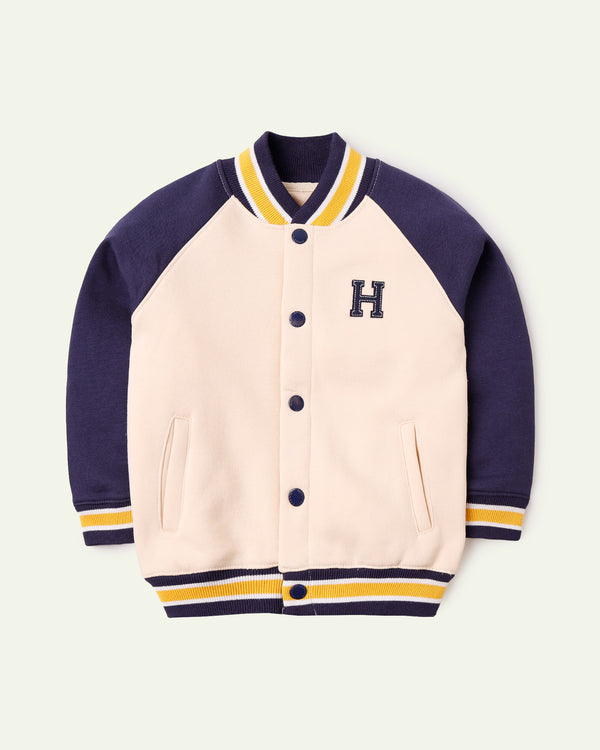 Blue and Cream Varsity Jacket