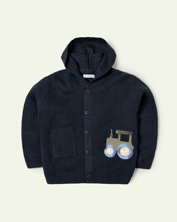 Embroidered Cardigan Hoodie