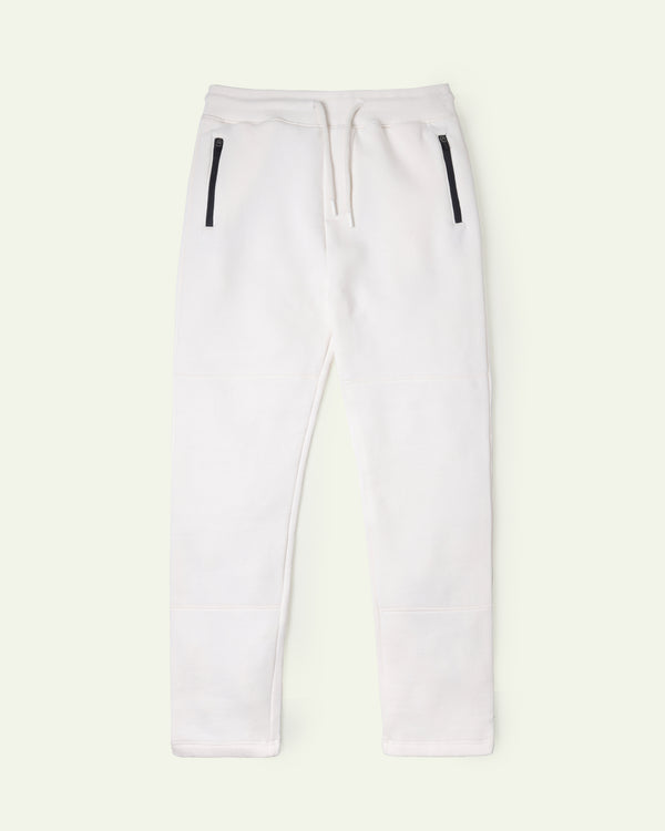 White Cut and Sew Sweat Pants