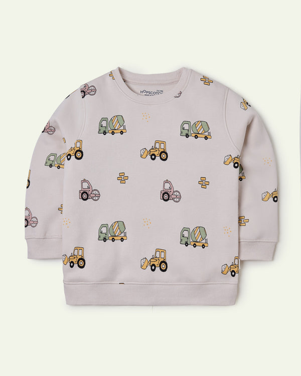 Beige Graphic Sweatshirt