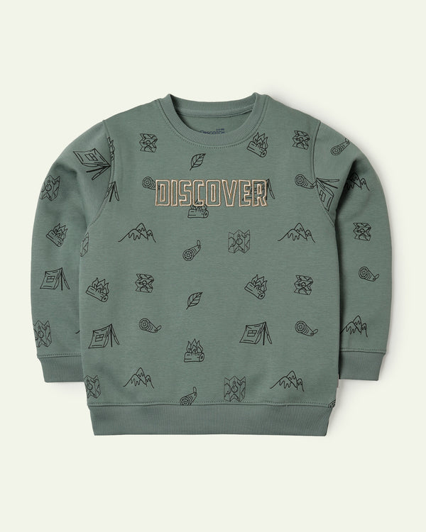 Olive Embroidered Sweatshirt