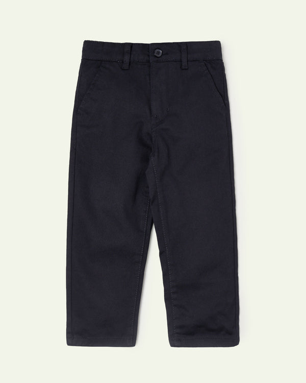 Black Straight Fit Chinos