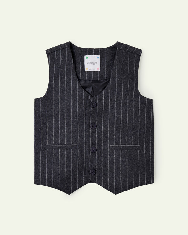 Black Pinstripes Vest
