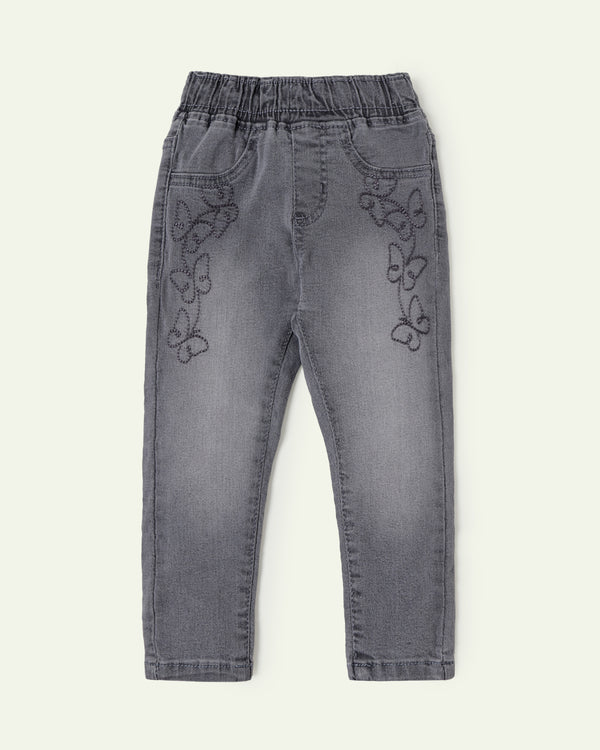Butterfly Embroidered Jeggings
