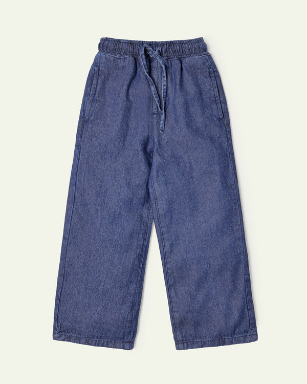 Dark Wash Pull Up Wide Leg Jeans