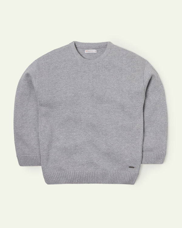 Grey Oversized Shimmer Sweater