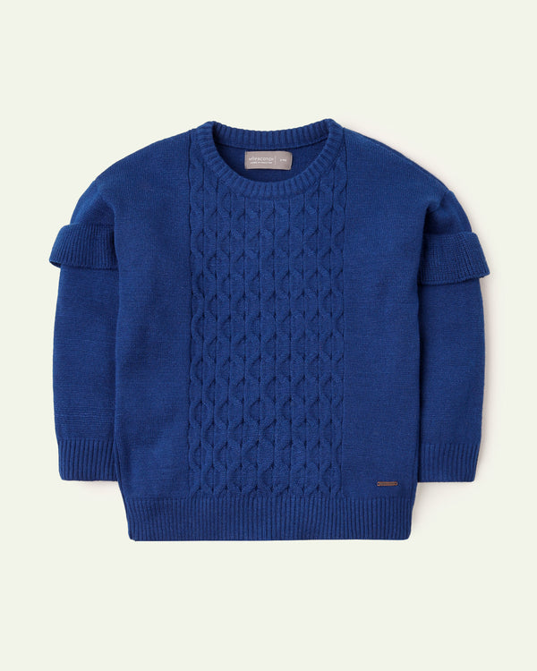 Drop Shoulder Cable Knit Sweater