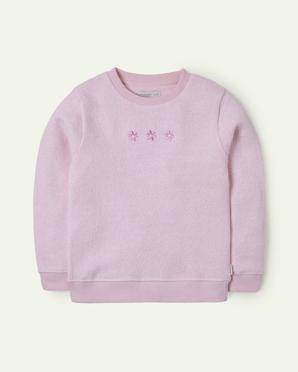 Pink Embroidered Sweatshirt