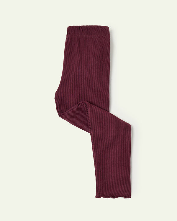 Maroon Ribbed Tights