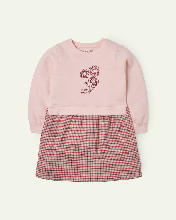 Floral Embroidered Sweatshirt Dress