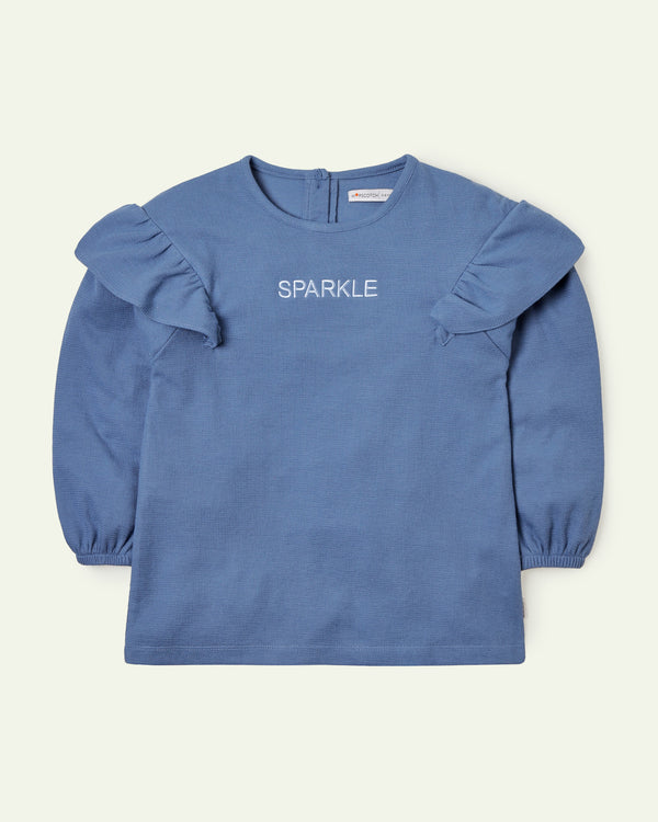 Embroidered Ruffle Top