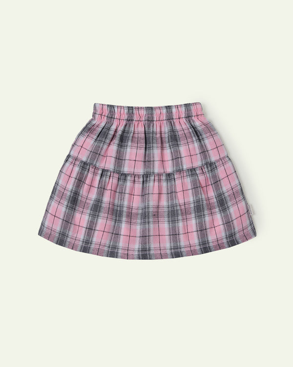 Pink Plaid Skirt