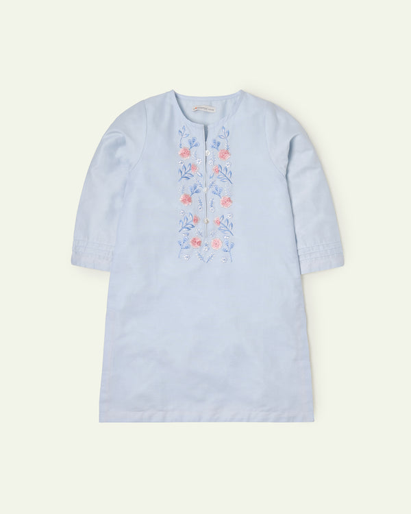Blue Embroidered Tunic