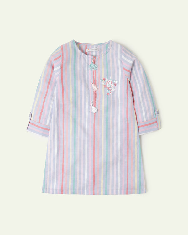 Embroidered Striped Tunic