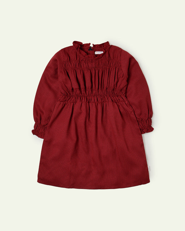 Checkered Maroon Dress