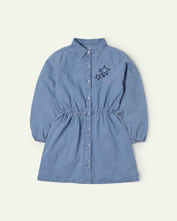 Elasticated Waist Denim Dress