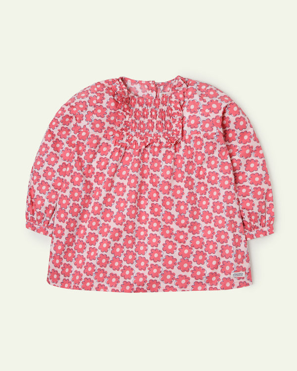 Floral Printed Smocking Top