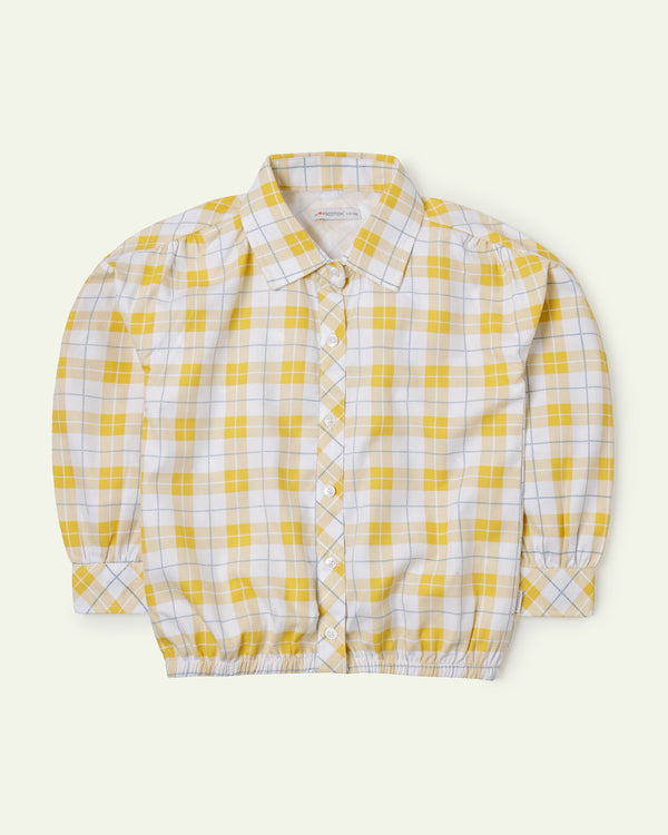 Yellow Checkered Crop Top