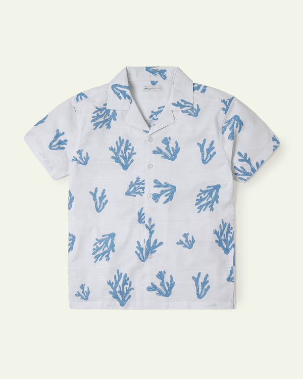 Printed Cuban Collar Shirt