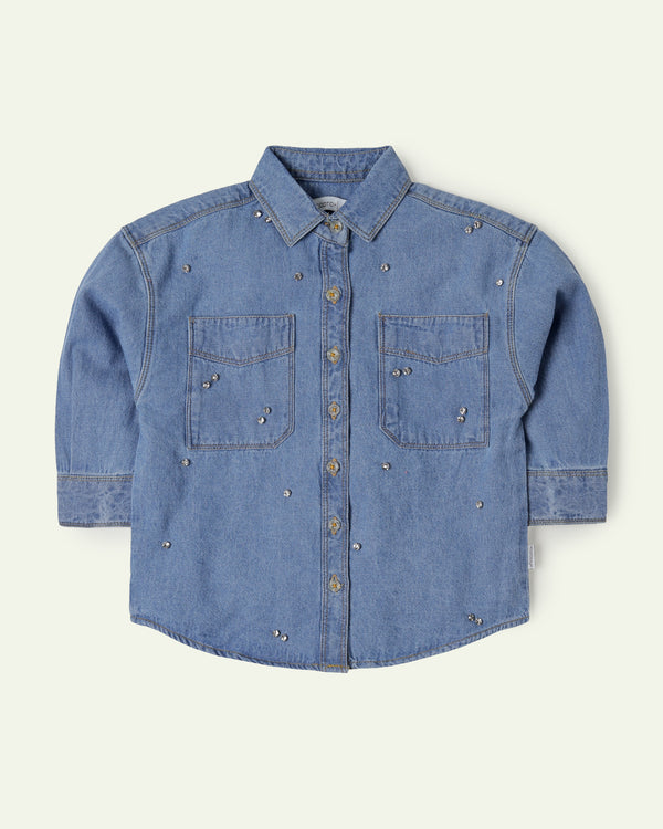Embellished Denim Shirt