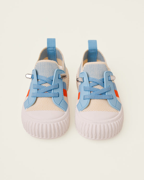 Off White & Blue Sneakers