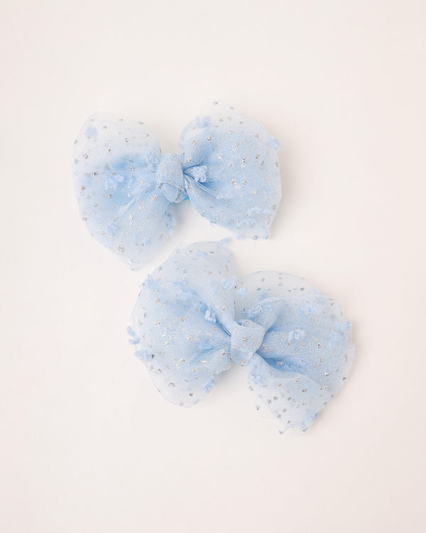 Blue Bow Hairclips